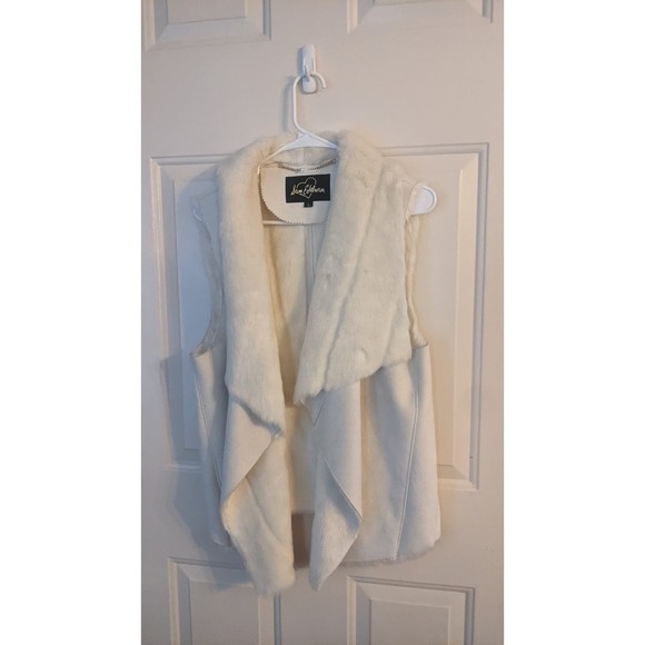 Sam Edleman Faux Fur/Faux Suede White, Large Winter Holiday Christmas - Picture 1 of 9